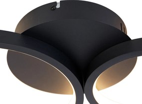 Lampa sufitowa czarna z diodą LED 3-stopniowy ściemniacz 4-światła - Lupolo