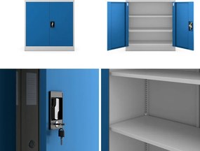 Szafka biurowa na dokumenty Beata 90x40x93 cm szary/niebieski