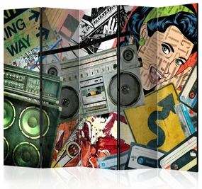 Parawan akustyczny Street art 225x172 cm 5-częściowy szary ARTGEIST B