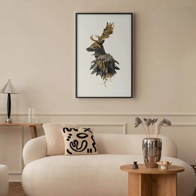 Plakat Leśny jeleń 29,7x42 cm z ramą czarną z marginesem ARTGEIST B