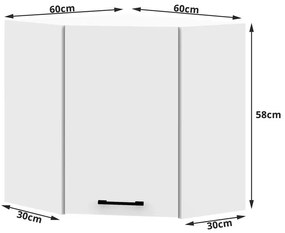 Biały zestaw mebli kuchennych narożnych 300 cm - Tereza