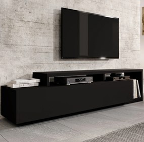Szafka RTV stojąca BOTTEGA 219 cm do Salonu pod Telewizor 2 Szuflady - Czarny