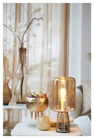 Pomarańczowa lampa stołowa ze szklanym kloszem (wysokość 32 cm) Lotta – Light &amp; Living