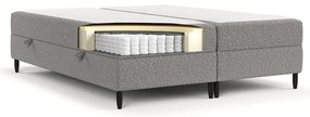 Szare łóżko boxspring ze schowkiem 200x200 cm Malte – Maison de Rêve