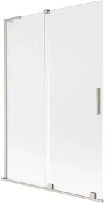 Mexen Velar L parawan nawannowy 2-skrzydłowy rozsuwany 120 x 150 cm, szron, nikiel szczotkowany - 896-120-003-31-97