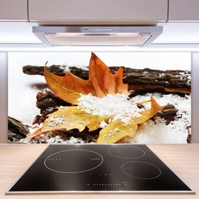 Szkło Dekoracyjne do Kuchni Złoty Liść Jesienny