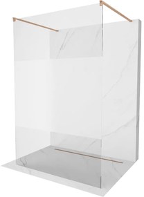 Mexen Kioto ścianka prysznicowa wolnostojąca 130 x 200 cm, transparent/szron 8 mm, miedź szczotkowana - 800-130-002-65-35