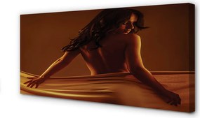 Obraz na płótnie Kobieta w Delikatnej Tkaninie