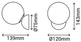 Czarny kinkiet SULION Volga, ø 12 cm