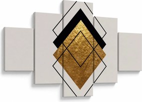 Obraz - Abstrakcja złoto-biała N⁰1 (125x70 cm)