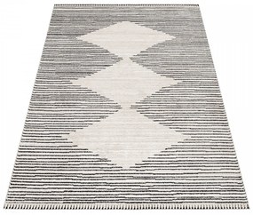 Dywan poliestrowy Romby kremowo-czarny 200 cm x 290 cm