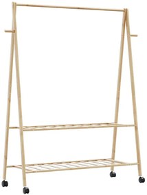 Wieszak na ubrania stojący z półkami i kółkami 132cm M0-D54