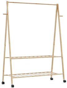 Wieszak stojący na ubrania z półkami i kółkami 132cm - Tempra 4X