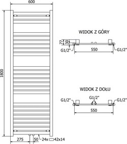 Mexen Uran grzejnik elektryczny 1800 x 600 mm, 900 W, czarny - W105-1800-600-2900-70