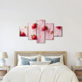 Obraz - Truskawki w bąbelkach (125x70 cm)