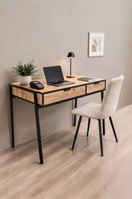 Nowoczesne biurko loftowe dąb craft czarny W9-K74