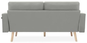 Szara sofa 3-osobowa MANDI VELVET