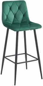 Ciemnozielony metalowy hoker pikowany z oparciem W6-W21