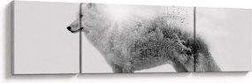 Obraz - Wilk arktyczny odzwierciedla dziki krajobraz (170x50 cm)