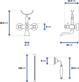 Bateria wannowa Rea Retro czarna postarzana