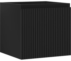 Mexen Rivel szafka łazienkowa podumywalkowa 50 cm, 1 szuflada, ryflowana , czarna mat - 91A20-05047-1-BF71