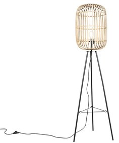 Rustykalna lampa podłogowa rattan - ManilaWiejski/ Rustykalny / Vintage Oswietlenie wewnetrzne