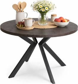 Okrągły czarny rozkładany stół w stylu loft E8-P61