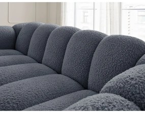 Ciemnoszara sofa z materiału bouclé 232 cm Hippolyte – Bobochic Paris