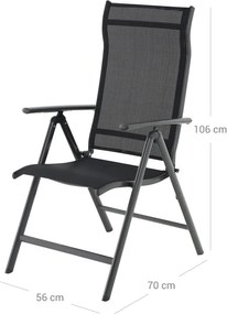 Krzesła ogrodowe RIVIERA, zestaw 2 szt., czarny SongmicsHome