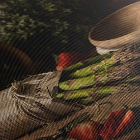 Obraz szparagów na stole (125x70 cm)