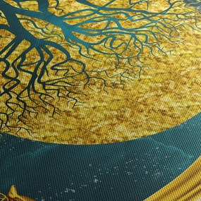 Obraz - Abstrakcja, złoty krajobraz (125x70 cm)