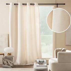 Kremowa zasłona z materiału bouclé 140x260 cm Winona – douceur d'intérieur