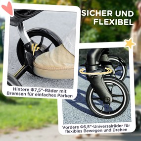 PawHut Wózek dla Psów, Lekki i Składany Transport dla Małych Psów, Zmywalna Poduszka, Okna z Siatki, Szary