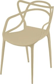 Zestaw 4 szt. plastikowych krzeseł KATO, beżowy