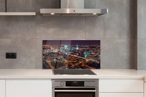 Szkło do Kuchni na Ścianę Nocna Panorama Stolicy