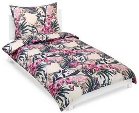 Bellatex Pościel bawełniana Amarylka różowy, 140 x200 cm, 70 x 90 cm
