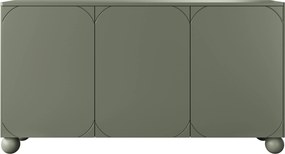 Komoda Sonatia II 150 cm trzydrzwiowa - oliwka / nogi kule