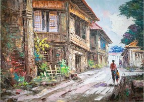 Obraz na szkle filipińskiej wioski, Azja (70x50 cm)
