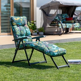 Leżak ogrodowy z podnóżkiem Lena Lounger Black Edition G058-02PB PATIO