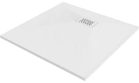 Mexen Hugo brodzik kwadratowy SMC 70 x 70 cm, biały, maskownica biała - 42107070-W