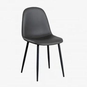 Zestaw 2 Krzeseł Do Jadalni Z Ekoskóry Glamm Gris Antracita & Negro - Sklum