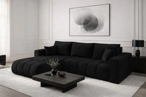 Narożnik z funkcją spania i pojemnikiem MILO PREMIUM, tkanina Monolith, Antracytowy, Lewy