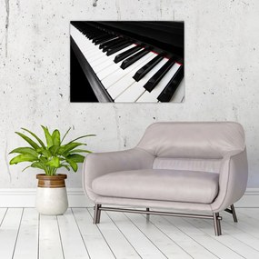 Obraz na szkle klawiszy fortepianu (70x50 cm)