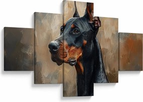 Obraz - Portret Dobrmana (125x70 cm)