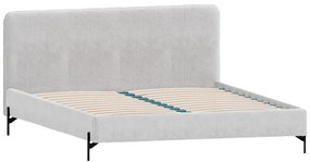 Jasnoszare tapicerowane łóżko dwuosobowe ze stelażem 200x200 cm Barker – Ropez