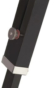 Czarna retro lampa podłogowa z drewna mango - EX192-Erfis