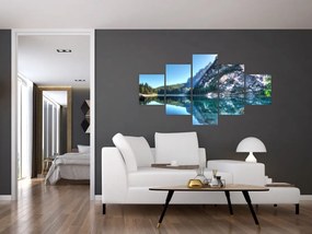 Obraz wysokogórskiego jeziora (125x70 cm)