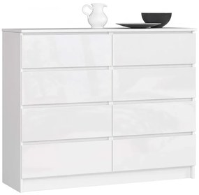 Biała komoda w połysku z szufladami C0-A59