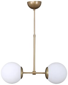 Lampa wisząca w biało-złotym kolorze ze szklanym kloszem ø 15 cm Seagull – Squid Lighting