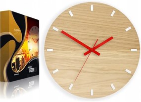 Zegar na ścianę nowoczesny drewniany z cichym mechanizmem okrągły solidny